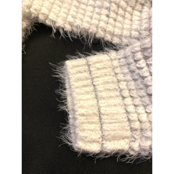 Rachel Roy Womens Sweater Large NWT Fresh Light Grey Ivory Silver Open Weave - Picture 4 of 13